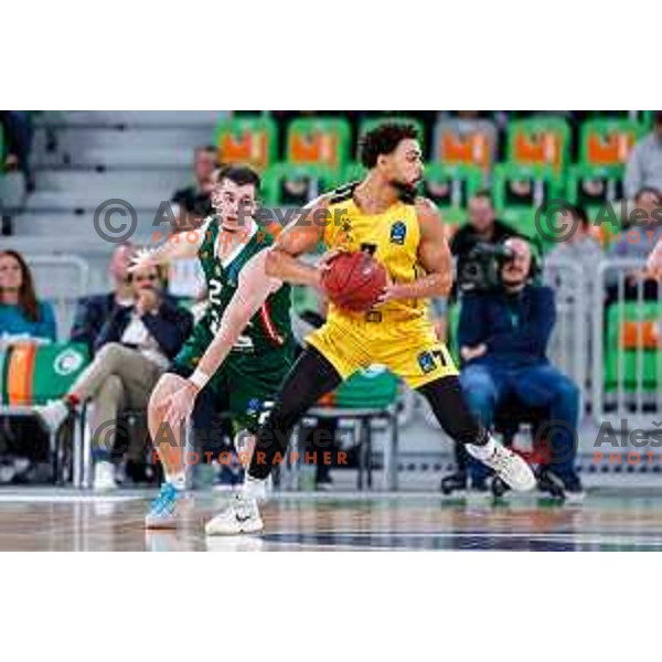 in action during BKT EuroCup 2025-2026 basketball match between Cedevita Olimpija (SLO) and Aris Thessaloniki Betsson (GRE) in SRC Stozice, Ljubljana, Slovenia on October 14, 2025