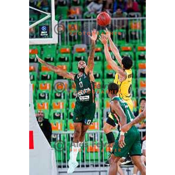 in action during BKT EuroCup 2025-2026 basketball match between Cedevita Olimpija (SLO) and Aris Thessaloniki Betsson (GRE) in SRC Stozice, Ljubljana, Slovenia on October 14, 2025