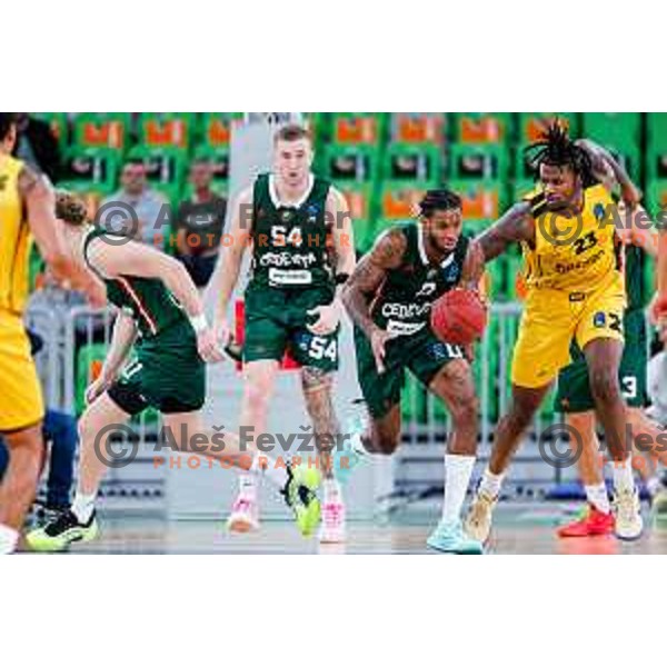 in action during BKT EuroCup 2025-2026 basketball match between Cedevita Olimpija (SLO) and Aris Thessaloniki Betsson (GRE) in SRC Stozice, Ljubljana, Slovenia on October 14, 2025