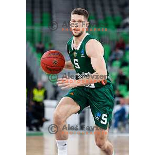 in action during BKT EuroCup 2025-2026 basketball match between Cedevita Olimpija (SLO) and Aris Thessaloniki Betsson (GRE) in SRC Stozice, Ljubljana, Slovenia on October 14, 2025