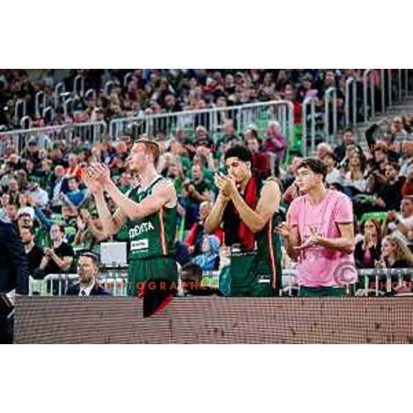 in action during BKT EuroCup 2025-2026 basketball match between Cedevita Olimpija (SLO) and Aris Thessaloniki Betsson (GRE) in SRC Stozice, Ljubljana, Slovenia on October 14, 2025