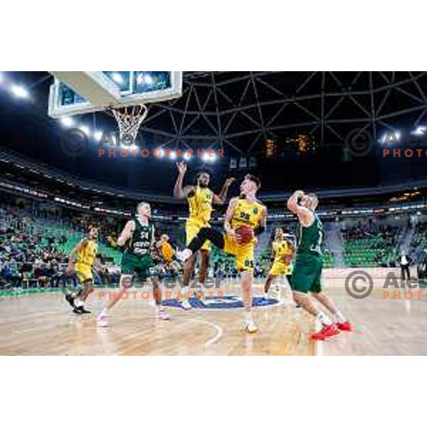in action during BKT EuroCup 2025-2026 basketball match between Cedevita Olimpija (SLO) and Aris Thessaloniki Betsson (GRE) in SRC Stozice, Ljubljana, Slovenia on October 14, 2025