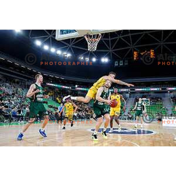 in action during BKT EuroCup 2025-2026 basketball match between Cedevita Olimpija (SLO) and Aris Thessaloniki Betsson (GRE) in SRC Stozice, Ljubljana, Slovenia on October 14, 2025