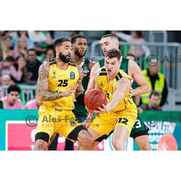 in action during BKT EuroCup 2025-2026 basketball match between Cedevita Olimpija (SLO) and Aris Thessaloniki Betsson (GRE) in SRC Stozice, Ljubljana, Slovenia on October 14, 2025