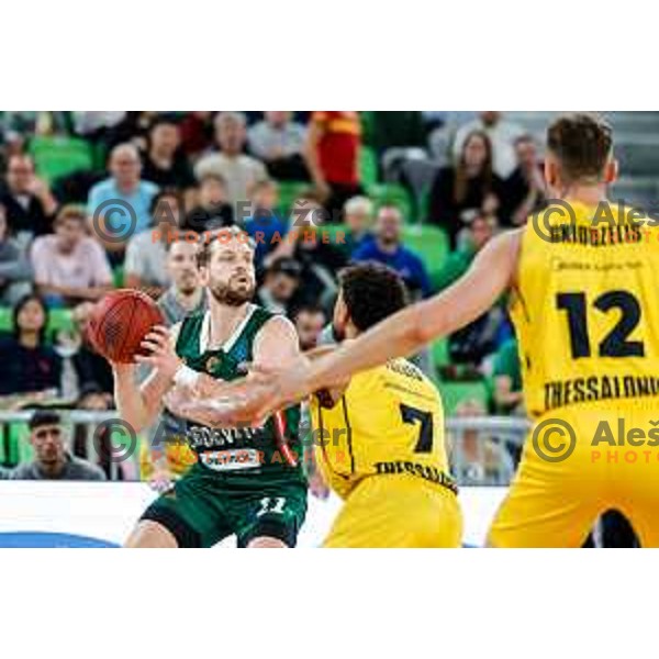 in action during BKT EuroCup 2025-2026 basketball match between Cedevita Olimpija (SLO) and Aris Thessaloniki Betsson (GRE) in SRC Stozice, Ljubljana, Slovenia on October 14, 2025