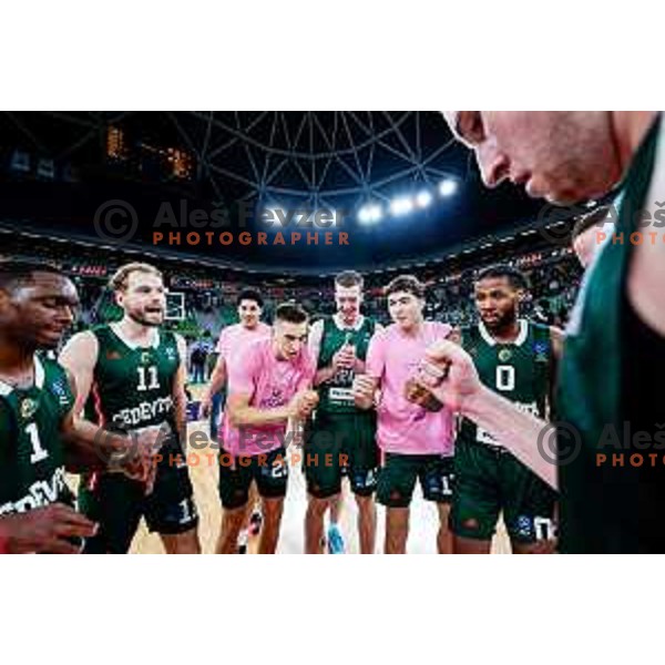 in action during BKT EuroCup 2025-2026 basketball match between Cedevita Olimpija (SLO) and Aris Thessaloniki Betsson (GRE) in SRC Stozice, Ljubljana, Slovenia on October 14, 2025
