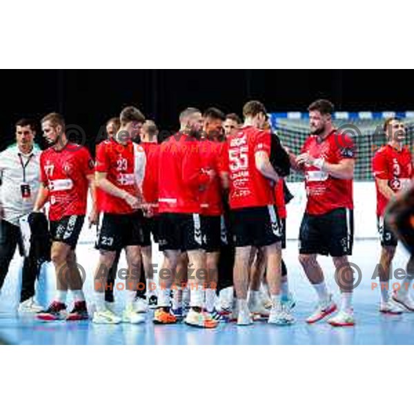 in action during EHF European League Men 2025/26 match between LL Grosist Slovan (SLO) and Minaur Baia Mare (ROM) in Tivoli Hall, Ljubljana, Slovenia on October 14, 2025