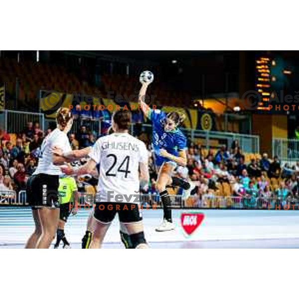 Ana Abina in action during European Championship Women 2026 Qualifiers handball match between Slovenia and Belgium in Arena Bonifika, Koper, Slovenia on October 15, 2025