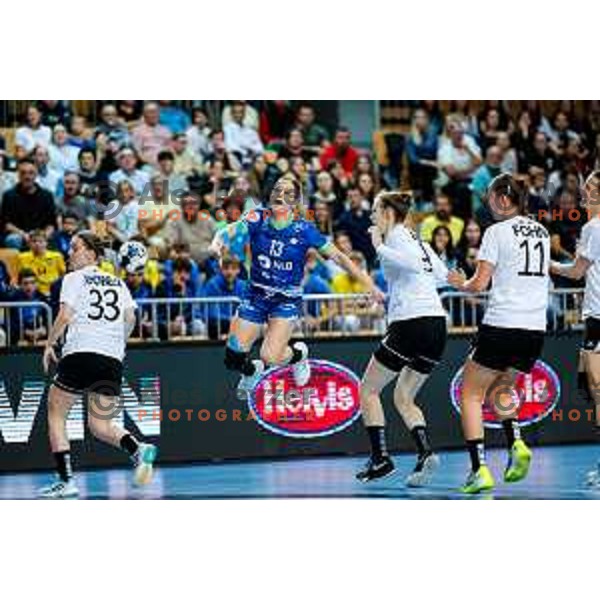 Nusa Fegic in action during European Championship Women 2026 Qualifiers handball match between Slovenia and Belgium in Arena Bonifika, Koper, Slovenia on October 15, 2025