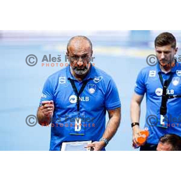 Dragan Adzic, head coach during European Championship Women 2026 Qualifiers handball match between Slovenia and Belgium in Arena Bonifika, Koper, Slovenia on October 15, 2025