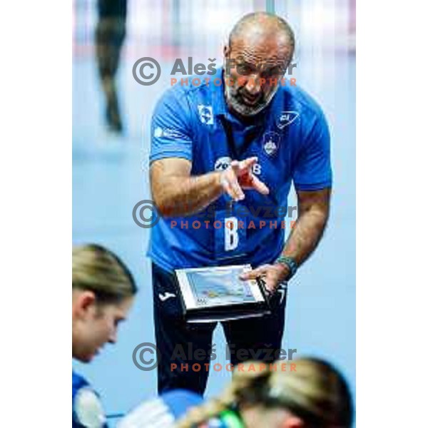 Dragan Adzic, head coach during European Championship Women 2026 Qualifiers handball match between Slovenia and Belgium in Arena Bonifika, Koper, Slovenia on October 15, 2025