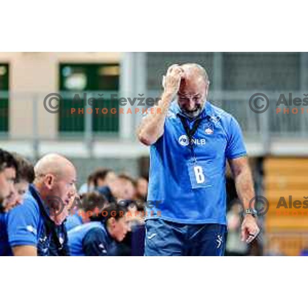 Dragan Adzic, head coach during European Championship Women 2026 Qualifiers handball match between Slovenia and Belgium in Arena Bonifika, Koper, Slovenia on October 15, 2025