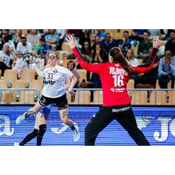 in action during European Championship Women 2026 Qualifiers handball match between Slovenia and Belgium in Arena Bonifika, Koper, Slovenia on October 15, 2025
