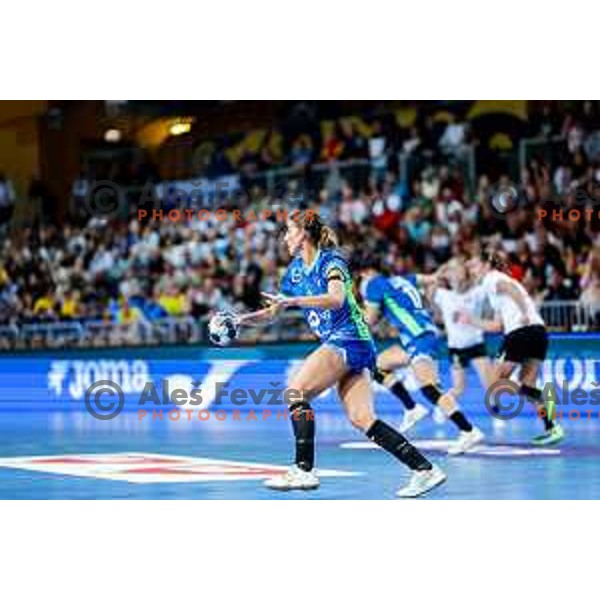 Ana Abina in action during European Championship Women 2026 Qualifiers handball match between Slovenia and Belgium in Arena Bonifika, Koper, Slovenia on October 15, 2025