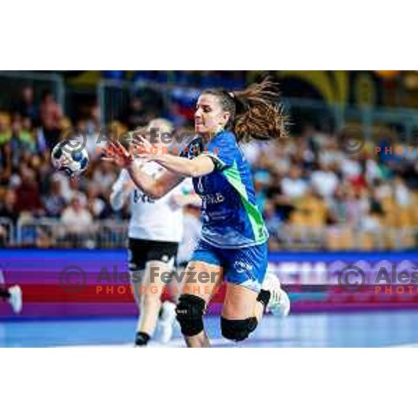 in action during European Championship Women 2026 Qualifiers handball match between Slovenia and Belgium in Arena Bonifika, Koper, Slovenia on October 15, 2025