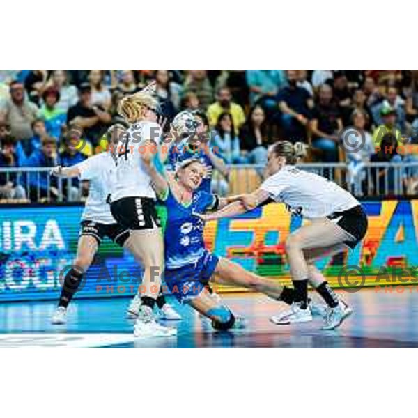 Nusa Fegic in action during European Championship Women 2026 Qualifiers handball match between Slovenia and Belgium in Arena Bonifika, Koper, Slovenia on October 15, 2025