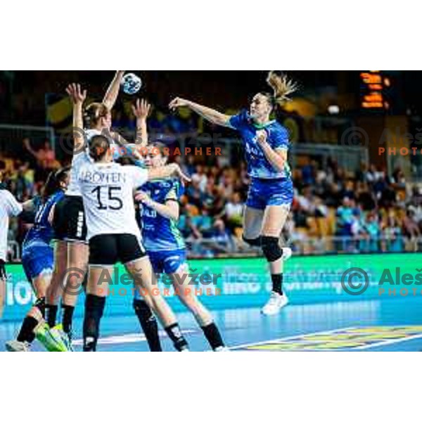 in action during European Championship Women 2026 Qualifiers handball match between Slovenia and Belgium in Arena Bonifika, Koper, Slovenia on October 15, 2025