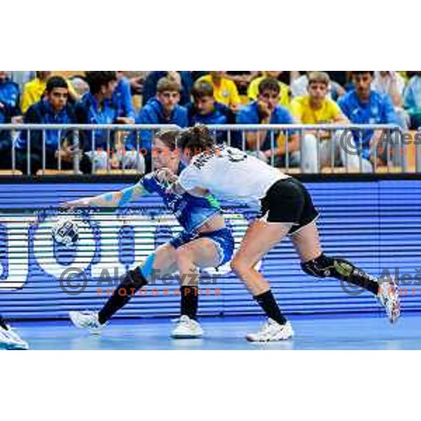 Nusa Fegic in action during European Championship Women 2026 Qualifiers handball match between Slovenia and Belgium in Arena Bonifika, Koper, Slovenia on October 15, 2025