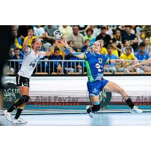Nusa Fegic in action during European Championship Women 2026 Qualifiers handball match between Slovenia and Belgium in Arena Bonifika, Koper, Slovenia on October 15, 2025