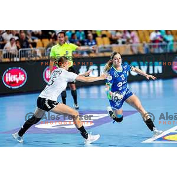Nusa Fegic in action during European Championship Women 2026 Qualifiers handball match between Slovenia and Belgium in Arena Bonifika, Koper, Slovenia on October 15, 2025