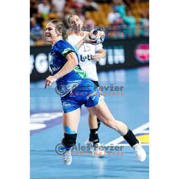 Nusa Fegic in action during European Championship Women 2026 Qualifiers handball match between Slovenia and Belgium in Arena Bonifika, Koper, Slovenia on October 15, 2025