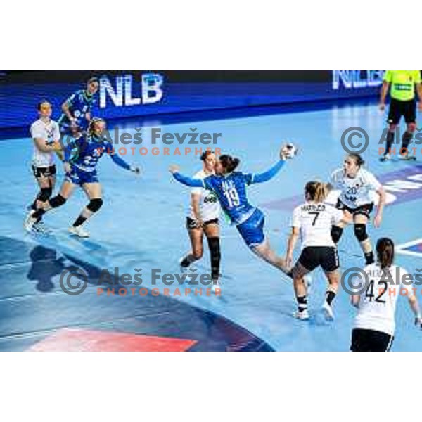 in action during European Championship Women 2026 Qualifiers handball match between Slovenia and Belgium in Arena Bonifika, Koper, Slovenia on October 15, 2025