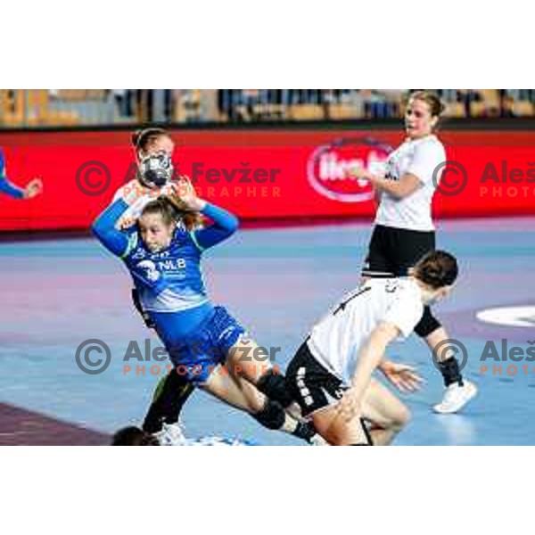 in action during European Championship Women 2026 Qualifiers handball match between Slovenia and Belgium in Arena Bonifika, Koper, Slovenia on October 15, 2025