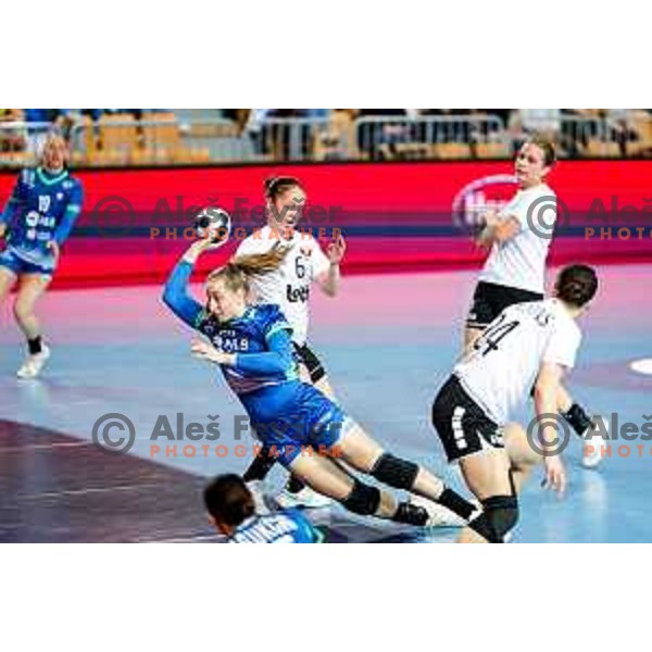 in action during European Championship Women 2026 Qualifiers handball match between Slovenia and Belgium in Arena Bonifika, Koper, Slovenia on October 15, 2025