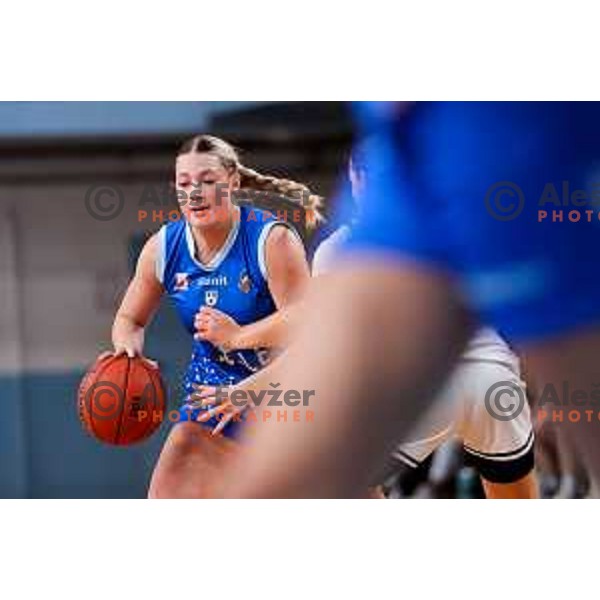 Ana Nusa Anzic of Cinkarna Celje in action during 1.SKL League 2025/2026 basketball match between Jezica and Cinkarna Celje in Ljubljana, Slovenia on October 15, 2025. Photo: Filip Barbalic