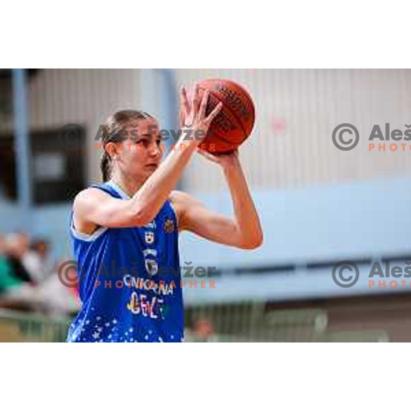 Zana Sivka of Cinkarna Celje in action during 1.SKL League 2025/2026 basketball match between Jezica and Cinkarna Celje in Ljubljana, Slovenia on October 15, 2025. Photo: Filip Barbalic