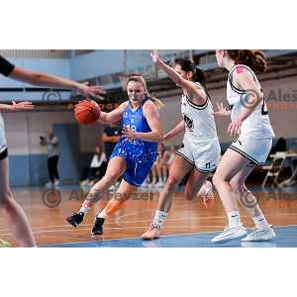 Maja Uranker of Cinkarna Celje in action during 1.SKL League 2025/2026 basketball match between Jezica and Cinkarna Celje in Ljubljana, Slovenia on October 15, 2025. Photo: Filip Barbalic