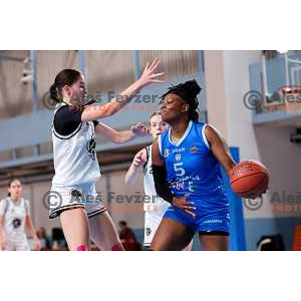 Yaubryon Alexis Chambers of Cinkarna Celje in action during 1.SKL League 2025/2026 basketball match between Jezica and Cinkarna Celje in Ljubljana, Slovenia on October 15, 2025. Photo: Filip Barbalic