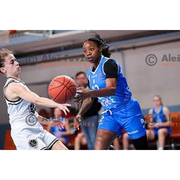 Shawnta Grenetta Shaw of Cinkarna Celje in action during 1.SKL League 2025/2026 basketball match between Jezica and Cinkarna Celje in Ljubljana, Slovenia on October 15, 2025. Photo: Filip Barbalic