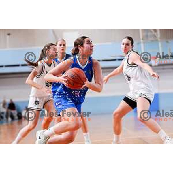 Anja Mocnik of Cinkarna Celje in action during 1.SKL League 2025/2026 basketball match between Jezica and Cinkarna Celje in Ljubljana, Slovenia on October 15, 2025. Photo: Filip Barbalic