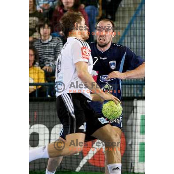 Vid Kavticnik at handball match Slovenia- Germany in Qualification for Euro 2010, played in Arena Zlatorog, Celje, Slovenia 2.11.2008. Germany won 27:26 