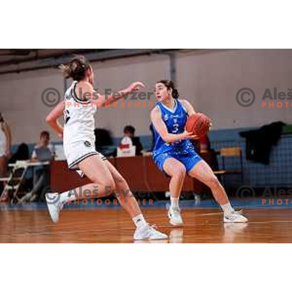 Anja Mocnik of Cinkarna Celje in action during 1.SKL League 2025/2026 basketball match between Jezica and Cinkarna Celje in Ljubljana, Slovenia on October 15, 2025. Photo: Filip Barbalic