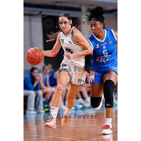 Manca Marolt of Jezica in action during 1.SKL League 2025/2026 basketball match between Jezica and Cinkarna Celje in Ljubljana, Slovenia on October 15, 2025. Photo: Filip Barbalic