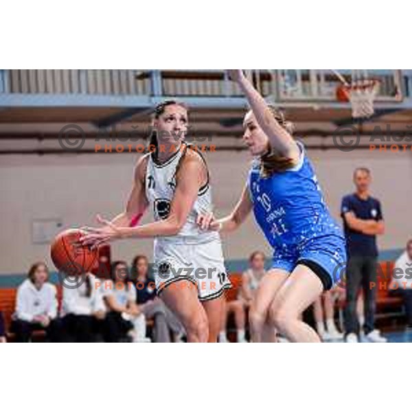 Manca Marolt of Jezica in action during 1.SKL League 2025/2026 basketball match between Jezica and Cinkarna Celje in Ljubljana, Slovenia on October 15, 2025. Photo: Filip Barbalic
