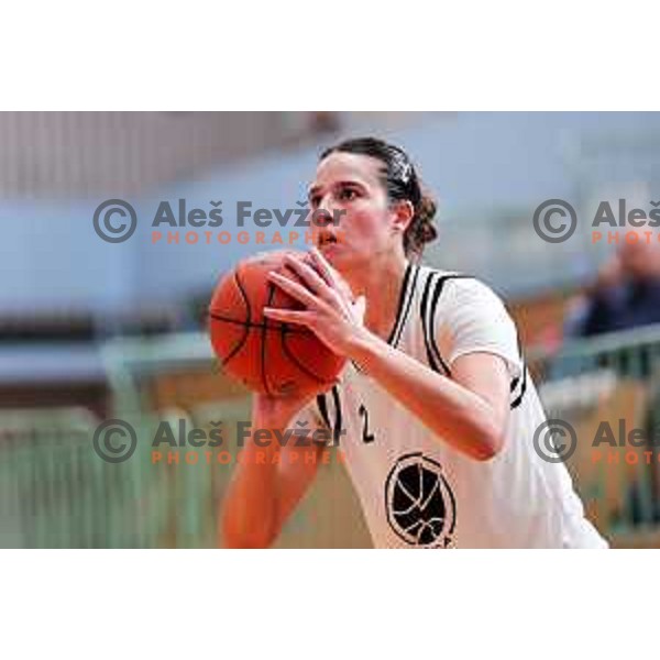 Tina Tomsic of Jezica in action during 1.SKL League 2025/2026 basketball match between Jezica and Cinkarna Celje in Ljubljana, Slovenia on October 15, 2025. Photo: Filip Barbalic