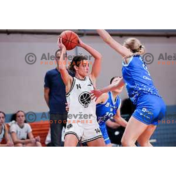 Zoja Vilfan of Jezica in action during 1.SKL League 2025/2026 basketball match between Jezica and Cinkarna Celje in Ljubljana, Slovenia on October 15, 2025. Photo: Filip Barbalic