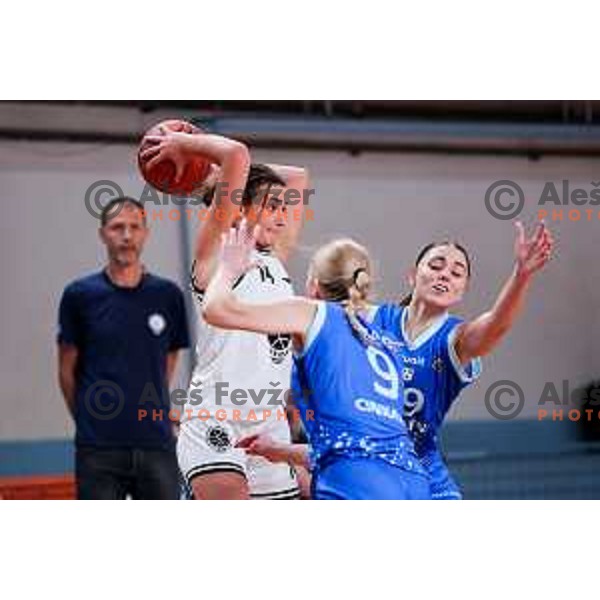 Zoja Vilfan of Jezica in action during 1.SKL League 2025/2026 basketball match between Jezica and Cinkarna Celje in Ljubljana, Slovenia on October 15, 2025. Photo: Filip Barbalic