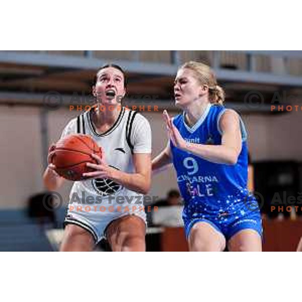 Tina Tomsic of Jezica in action during 1.SKL League 2025/2026 basketball match between Jezica and Cinkarna Celje in Ljubljana, Slovenia on October 15, 2025. Photo: Filip Barbalic