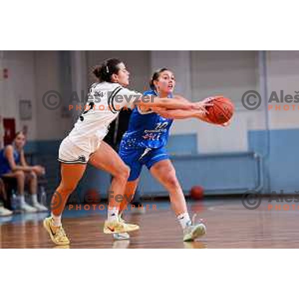 Zoja Stirn of Cinkarna Celje in action during 1.SKL League 2025/2026 basketball match between Jezica and Cinkarna Celje in Ljubljana, Slovenia on October 15, 2025. Photo: Filip Barbalic