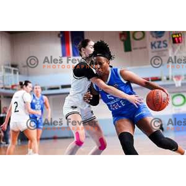 Yaubryon Alexis Chambers of Cinkarna Celje in action during 1.SKL League 2025/2026 basketball match between Jezica and Cinkarna Celje in Ljubljana, Slovenia on October 15, 2025. Photo: Filip Barbalic