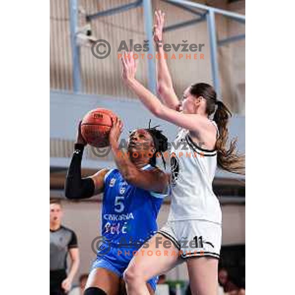 Yaubryon Alexis Chambers of Cinkarna Celje in action during 1.SKL League 2025/2026 basketball match between Jezica and Cinkarna Celje in Ljubljana, Slovenia on October 15, 2025. Photo: Filip Barbalic
