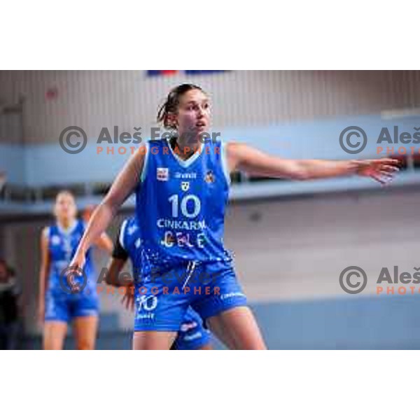 Zoja Stirn of Cinkarna Celje in action during 1.SKL League 2025/2026 basketball match between Jezica and Cinkarna Celje in Ljubljana, Slovenia on October 15, 2025. Photo: Filip Barbalic