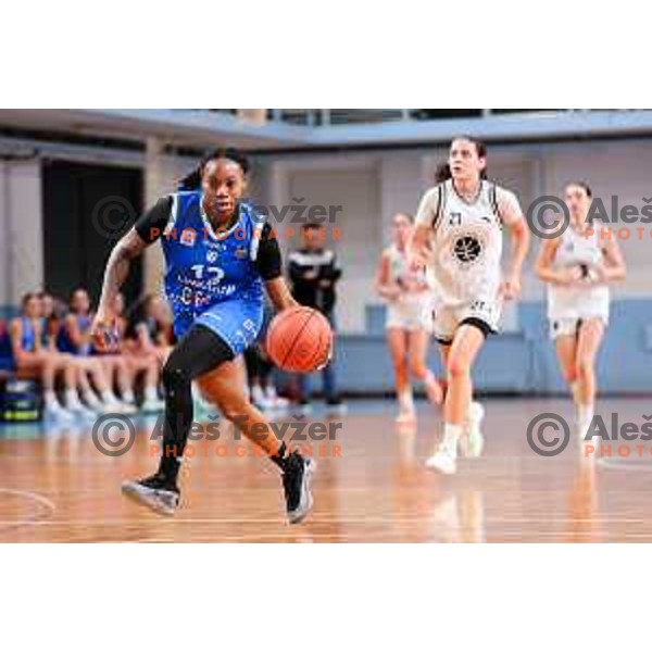 Shawnta Grenetta Shaw of Cinkarna Celje in action during 1.SKL League 2025/2026 basketball match between Jezica and Cinkarna Celje in Ljubljana, Slovenia on October 15, 2025. Photo: Filip Barbalic