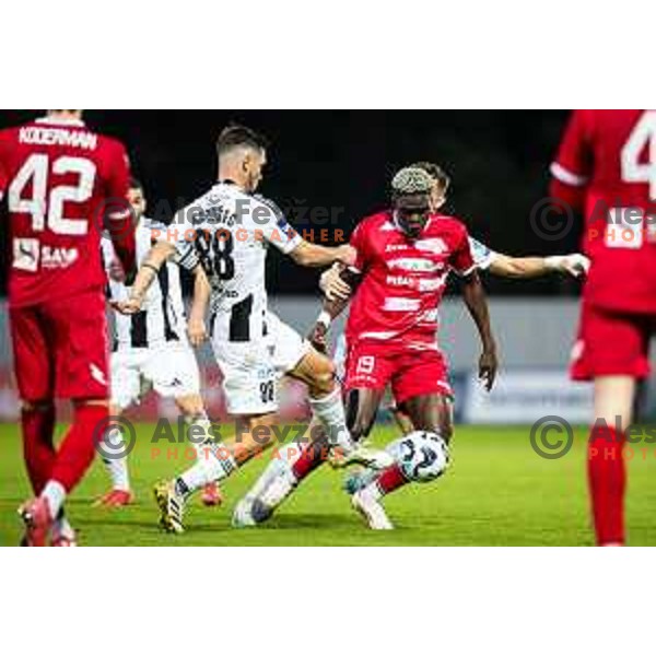 Wisdom Aondowase Sule in action during Prva liga Telemach 2025/26 football match between NK Aluminij and NK Mura in Sportni park Kidricevo, Slovenia on October 17, 2025. Photo: Jure Banfi