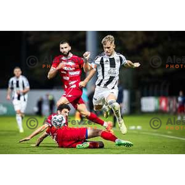 Niko Kasalo in action during Prva liga Telemach 2025/26 football match between NK Aluminij and NK Mura in Sportni park Kidricevo, Slovenia on October 17, 2025. Photo: Jure Banfi