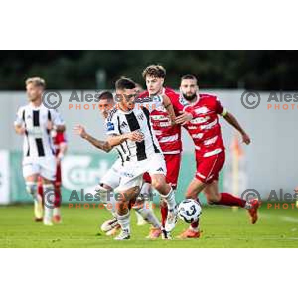 in action during Prva liga Telemach 2025/26 football match between NK Aluminij and NK Mura in Sportni park Kidricevo, Slovenia on October 17, 2025. Photo: Jure Banfi